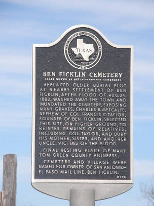Ben FicklinTx - Ben Ficklin Cemetery Historical Marker