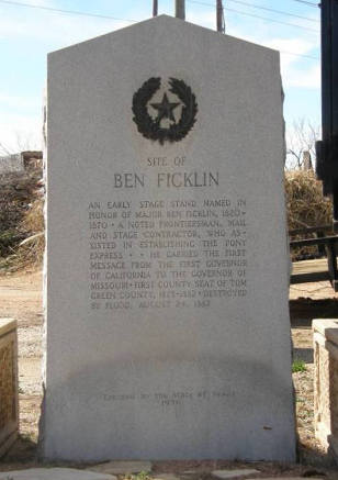 Ben Ficklin Tx Centennial Marker