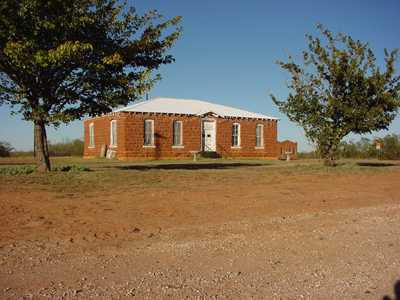 Remains of the former Kent County Courthouse in Clairemont, Texas