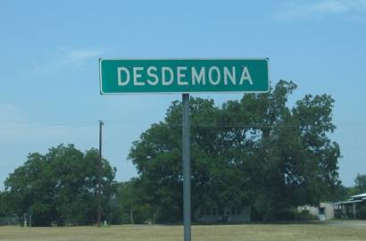 Desdemona, Texas - Desdemona sign