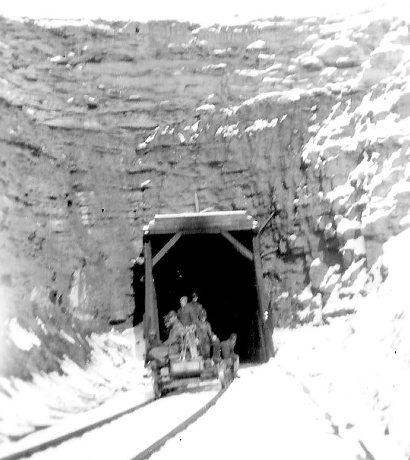 Quitaque Canyon TX - Close up of Section Crew entering railraod Tunnel 
