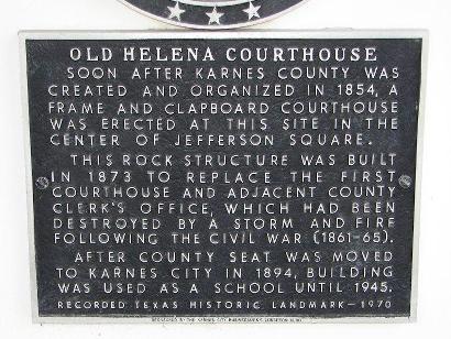 TX Old Helena Courthouse Historical Marker
