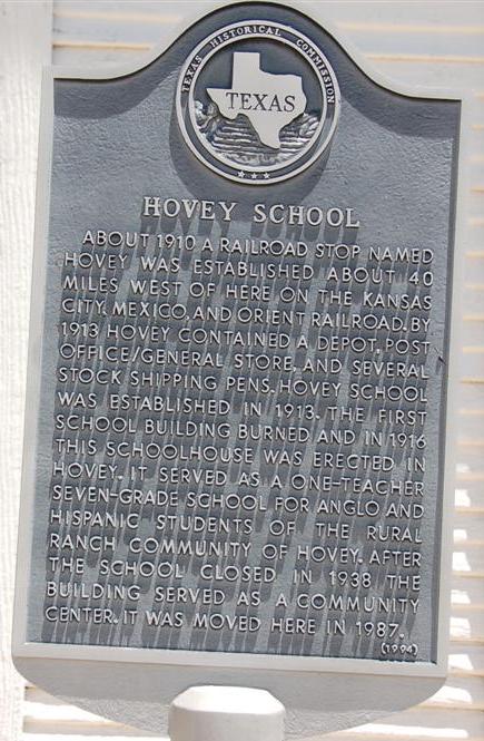 Hovey School Historical Marker- Fort Stockton, Texas