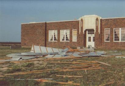 Kerrick School after twister, Kerrick Texas