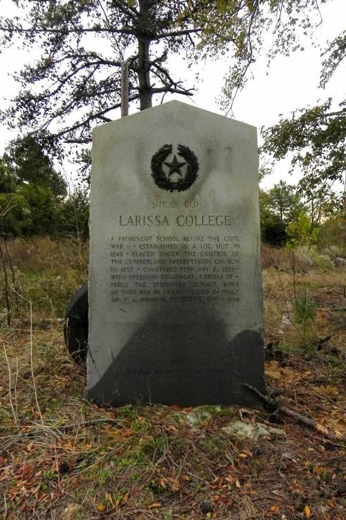 Larissa TX - Larissa College Centennial Marker 