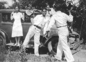 Picnic in Mackay, Texas, enjoying watermelons