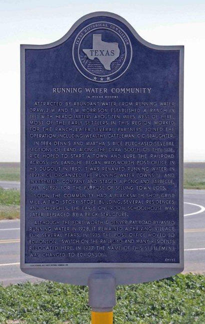 Hale County TX - Running Water Coummunity Historical Marker