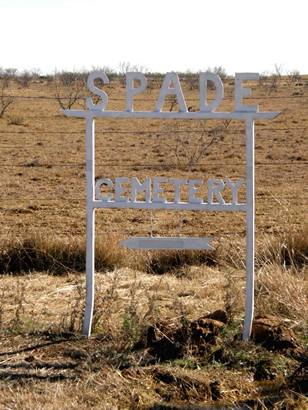 Spade Tx Cemetery Sign