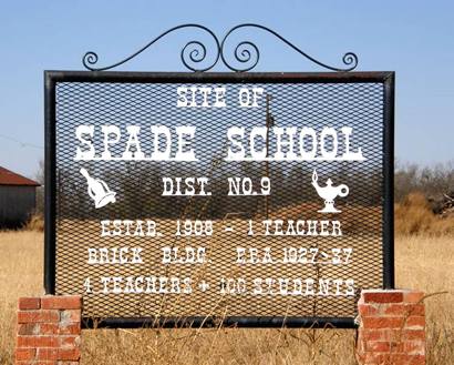 Spade Tx - Site of Spade School sign