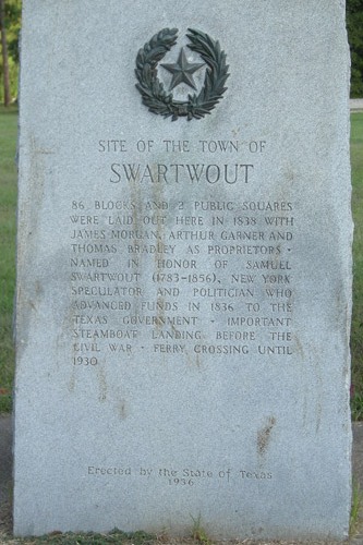 Swartwout Texas town site marker