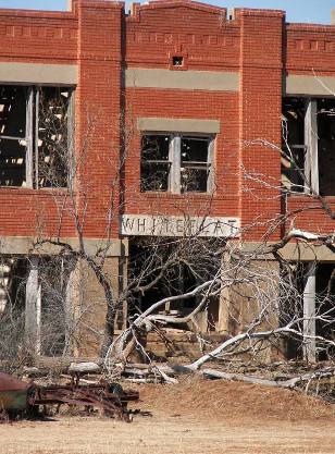 Whiteflat school entrance,  Texas