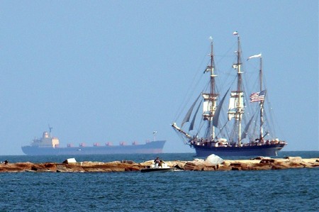 Elissa and tanker , Corpus Christi Bay TX