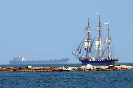 Elissa and tanker , Corpus Christi Bay TX