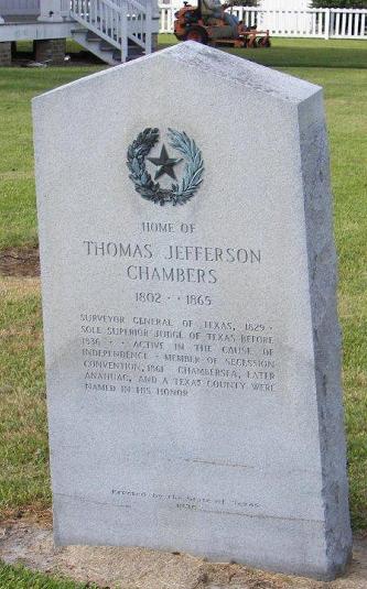 Anahuac TX - Home Of Thomas Jefferson Chambers Centennial Marker