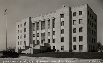1940 Brazoria County courthouse,  Angleton, Texas old  postcard