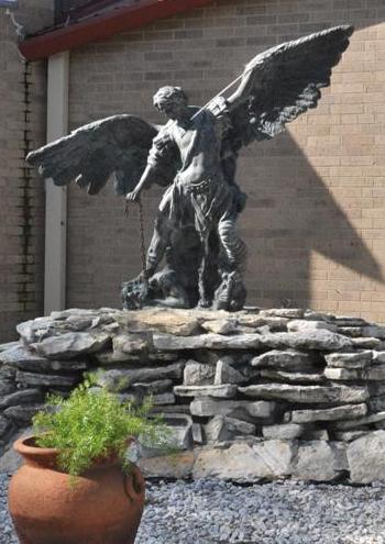 Banquete TX - St. Michael Archangel Catholic Church  statue & fountain