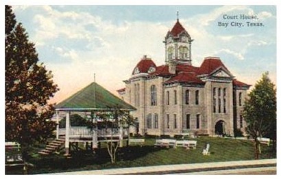 1895 Matagorda County courthouse , Bay City TX old post card