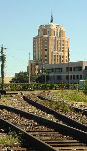 View of Jefferson County Courthouse, from railroad  track