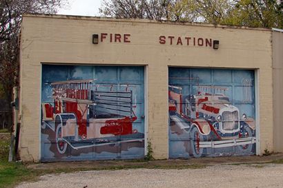 Boling Texas Fire Station with mural