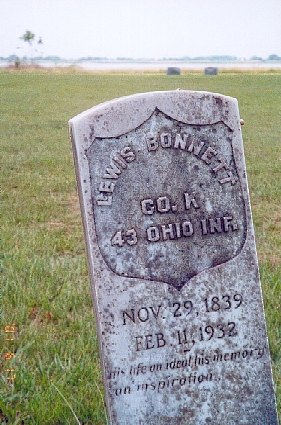 Union soldier's grave in Collegeport Cemetery