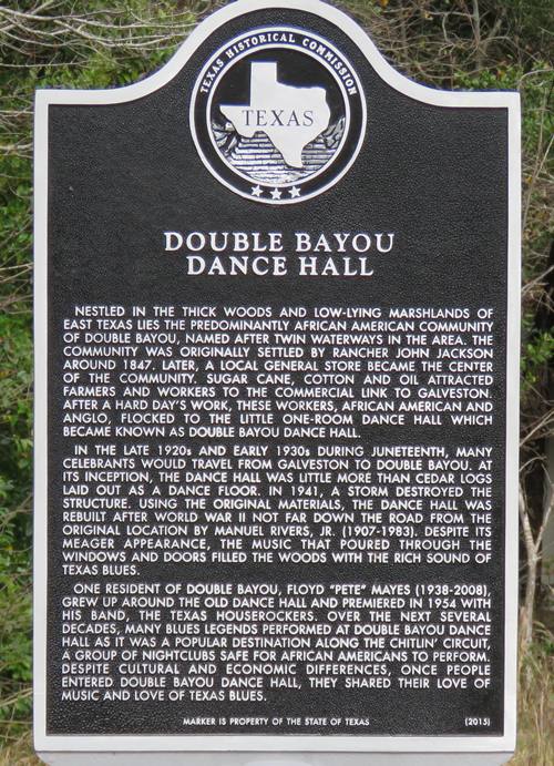 TX - Double Bayou Dance Hall  historical marker
