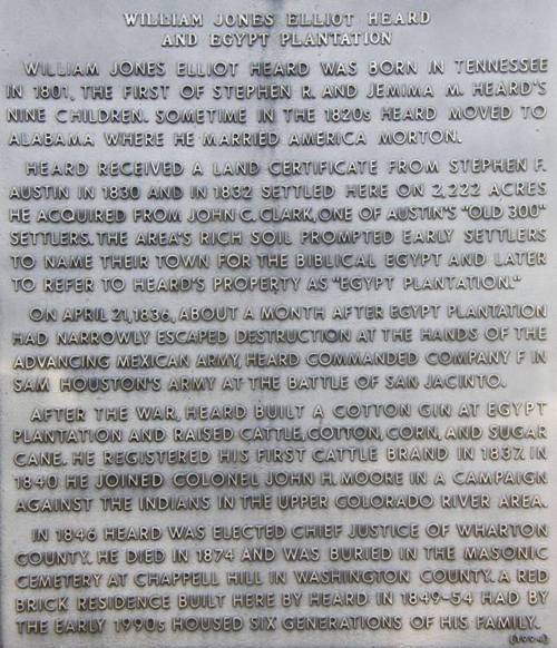 Egypt TX - William Jones Elliot Heard and Egypt Plantation