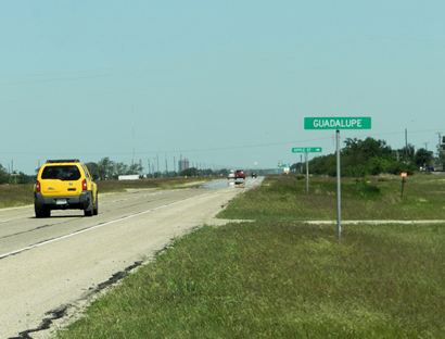 Guadalupe TX road sign