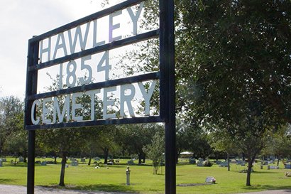 1854 Hawley Cemetery Sign, Hawley Texas