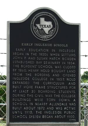 Ingleside Texas schools marker