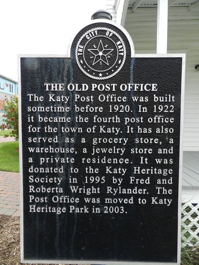 Katy TX - Old Post Office historical marker 