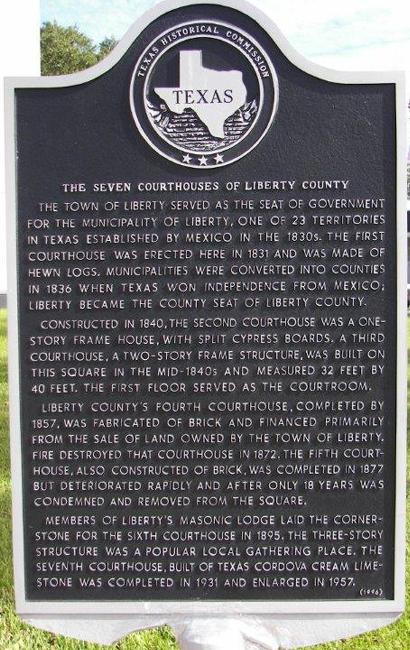 TX - Liberty County Courthouse historical marker