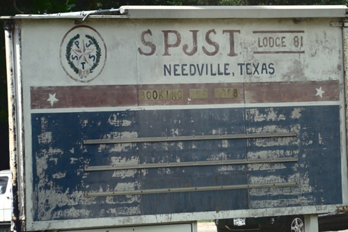 Needville Texas SPJST sign