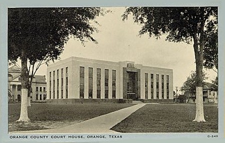 Orange County Courthouse, Orange Texas old postcard