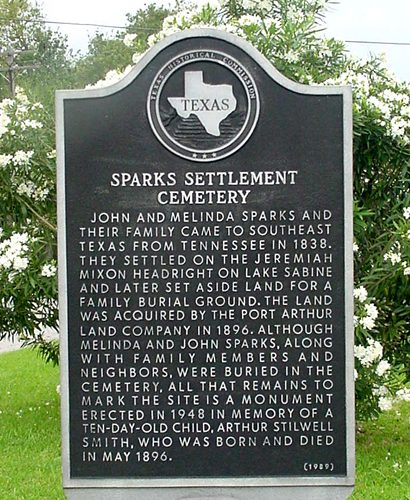 Port Arthur TX - Sparks Settlement Cemetery Historical Marker 