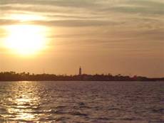 Lighthouse in sunset, Texas  gulf coast 