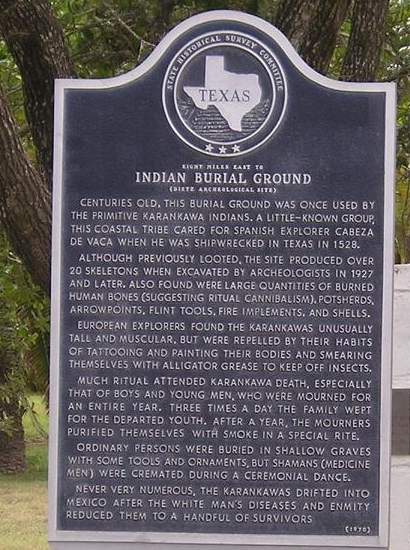 Indian Burial Ground historical marker, Riviera Texas