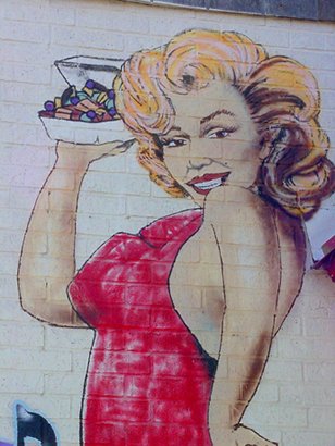 Marilyn Monroe - Robstown TX painted wall mural