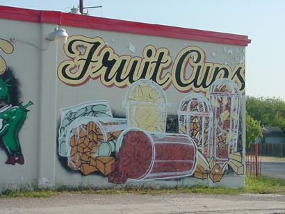 Fruit cups - Robstown TX painted wall mural  