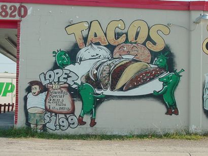 Tacos - Robstown TX painted wall mural  