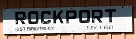 Rockport depot sign, Texas