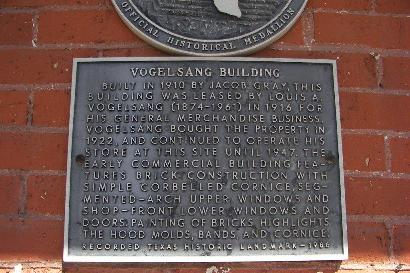 Rosenberg TX - Vogelsang Building historical marker
