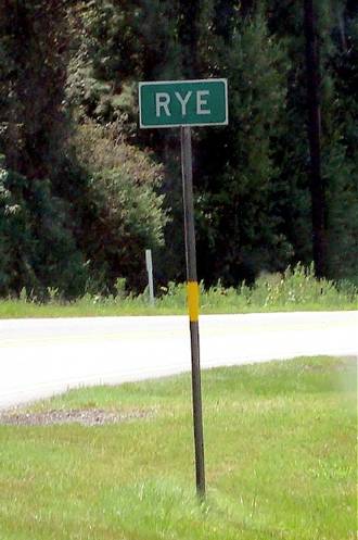 Rye Texas highway sign