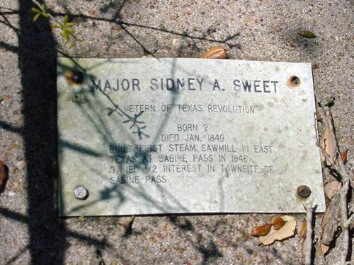 Sabine Pass Cemetery Texas aluminum marker 