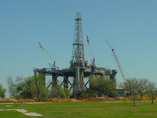 offshore oil rig Sabine Pass Battleground State Park