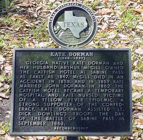 Kate Dorman Historical Marker in Sabine Pass Cemetery