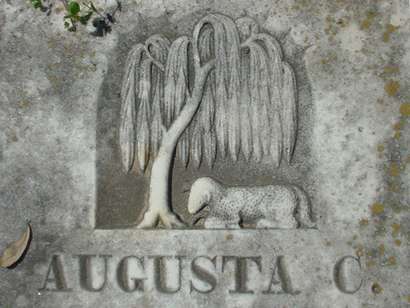 Sabine Pass Cemetery Texas tombstone  willow detail