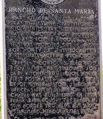 Rancho De Santa Maria Historical Marker, Texas