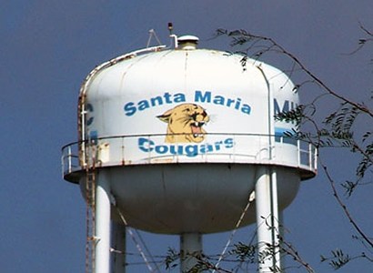 Santa Maria  Cougars, water tower, TX