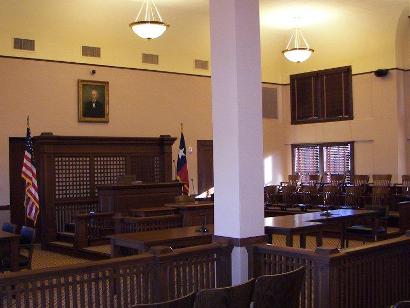 Kenedy County TX Courthouse Courtroom
