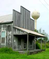 Sarita Texas water tower and old building